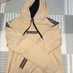 Hollister Beige Hoodie with Black Details